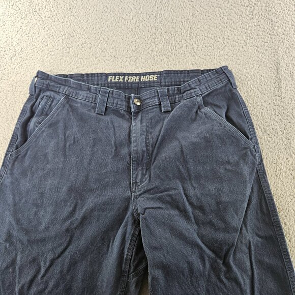 Duluth Flex Fire Hose Pants Mens 36x32 Blue Relaxed Fit Utility Workwear Cotton - Picture 2 of 16